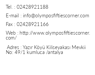 Olympos Fifties Corner iletiim bilgileri